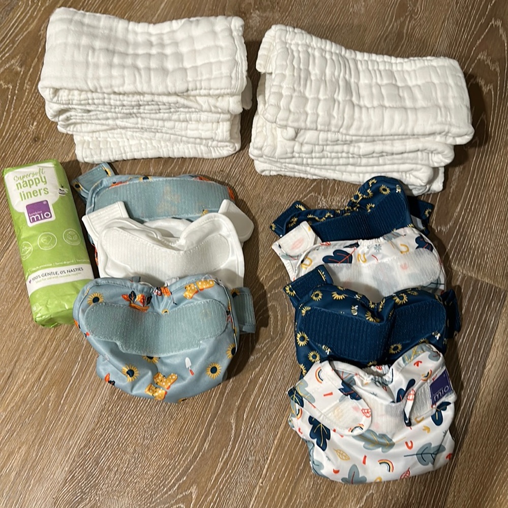 Bambino Mio's mioduo complete set Size <9kg/<21lbs BRAND NEW! 50 nappy liners